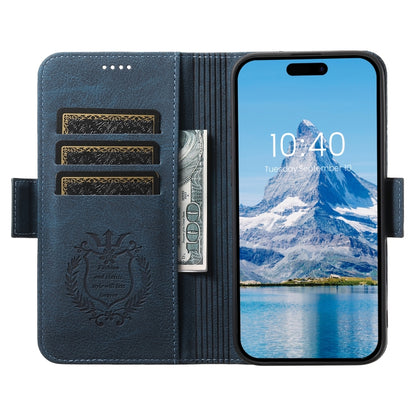 For iPhone 16 Pro Max SUTENI J07 Multifunctional Horizontal Flip Magsafe Leather Phone Case(Blue) - iPhone 16 Pro Max Cases by Suteni | Online Shopping UK | buy2fix