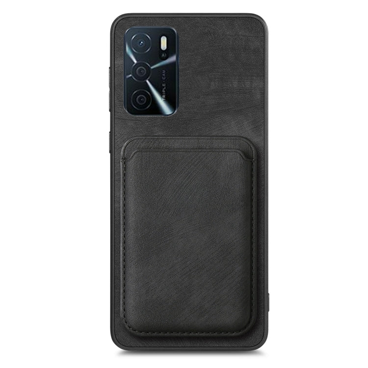 For OPPO A78 4G Retro Leather Card Bag Magnetic Phone Case(Black) - OPPO Cases by buy2fix | Online Shopping UK | buy2fix