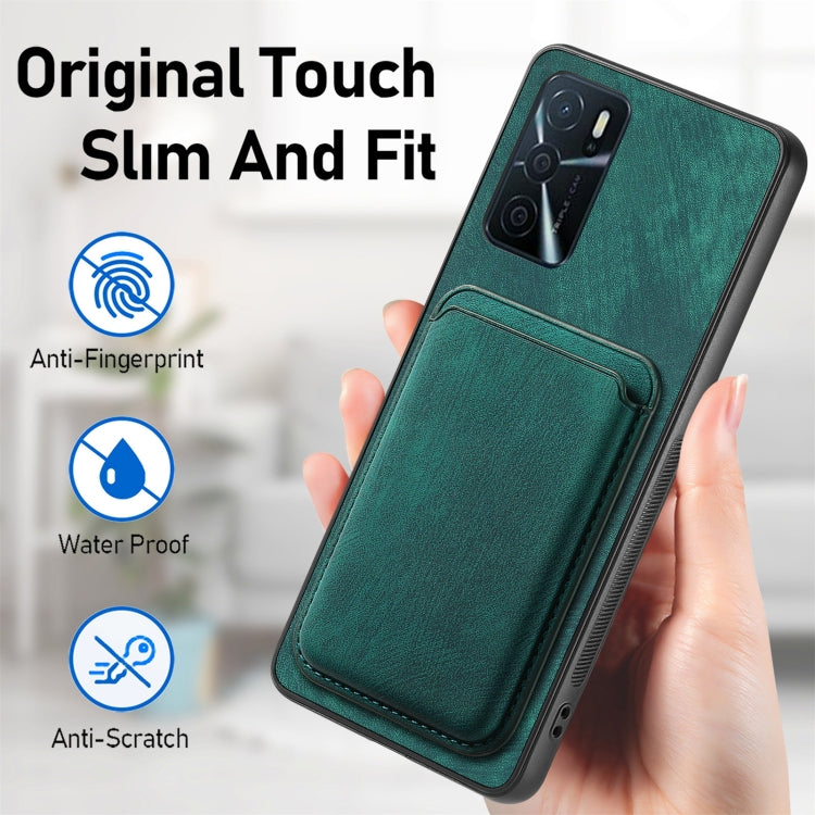 For OPPO Reno8 Z Retro Leather Card Bag Magnetic Phone Case(Green) - OPPO Cases by buy2fix | Online Shopping UK | buy2fix