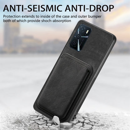 For OPPO Reno8 5G Retro Leather Card Bag Magnetic Phone Case(Black) - OPPO Cases by buy2fix | Online Shopping UK | buy2fix