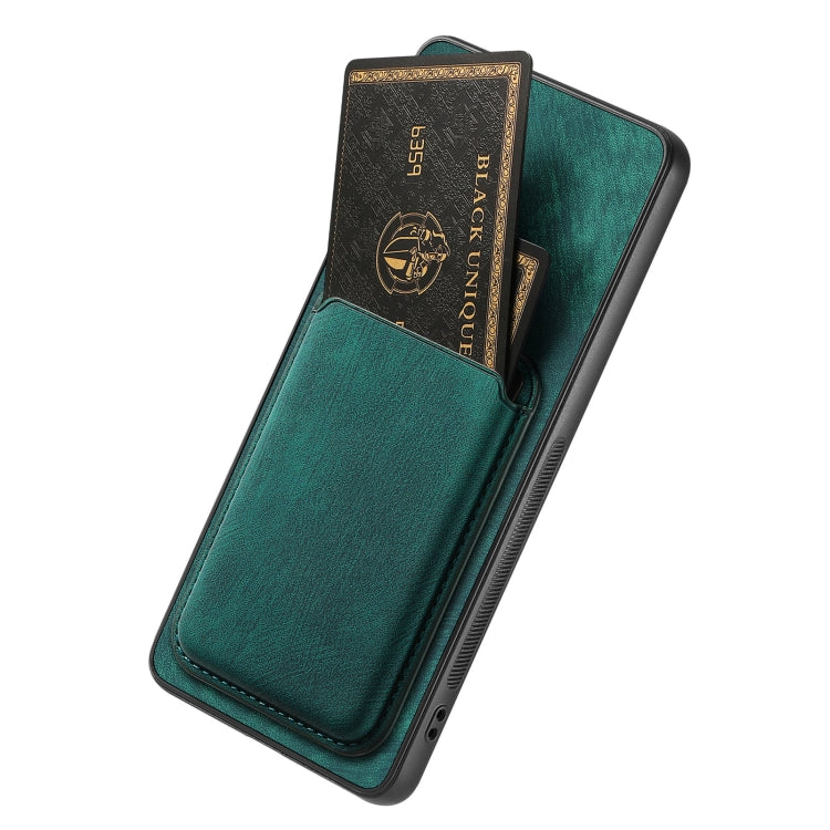 For OPPO F19 Retro Leather Card Bag Magnetic Phone Case(Green) - OPPO Cases by buy2fix | Online Shopping UK | buy2fix