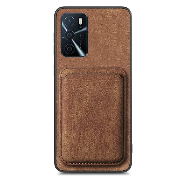 For OPPO Reno5 5G Retro Leather Card Bag Magnetic Phone Case(Brown) - OPPO Cases by buy2fix | Online Shopping UK | buy2fix