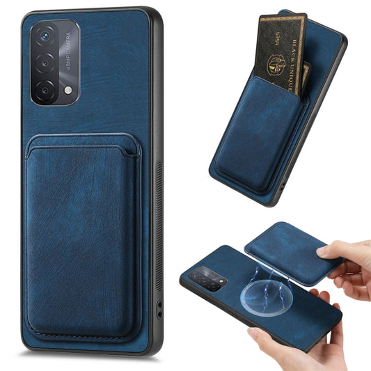 For OPPO A93 5G/A74 5G/A54 5G Retro Leather Card Bag Magnetic Phone Case(Blue) - OPPO Cases by buy2fix | Online Shopping UK | buy2fix