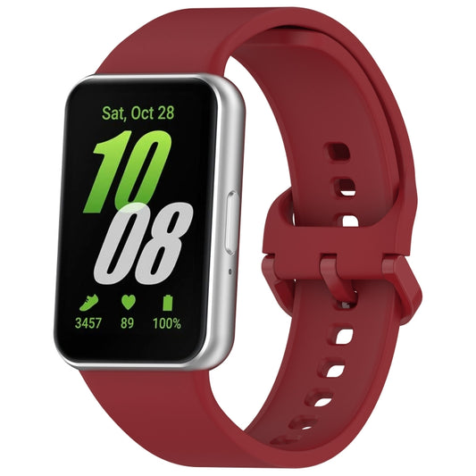 For Samsung Galaxy Fit 3 SM-R390 Solid Color Buckle Silicone Watch Band(Red) - Watch Bands by buy2fix | Online Shopping UK | buy2fix