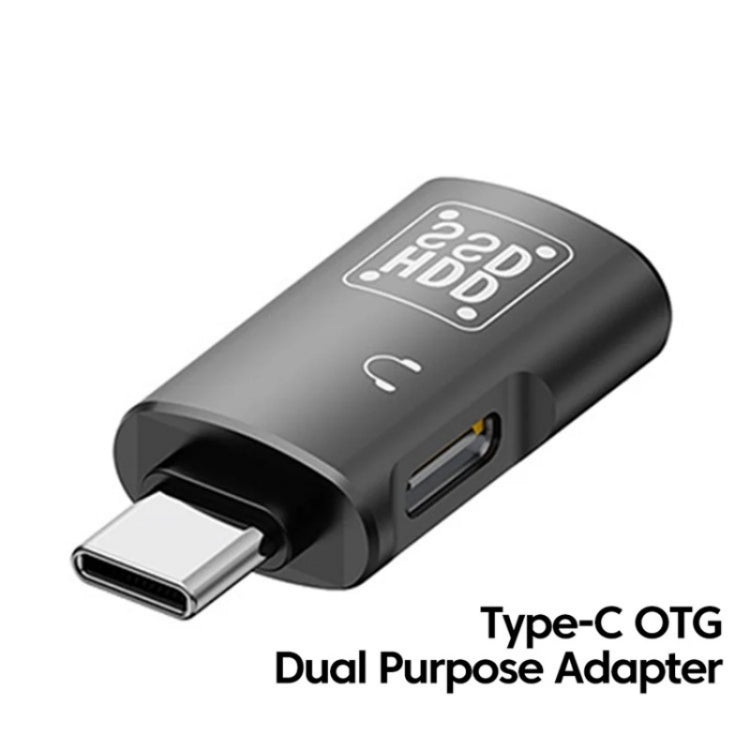 JS-109 USB-C / Type-C to Type-C + USB 3.0 Converter OTG Adapter for Digital Headset and U-Disk(Black) - OTG Adapter by buy2fix | Online Shopping UK | buy2fix