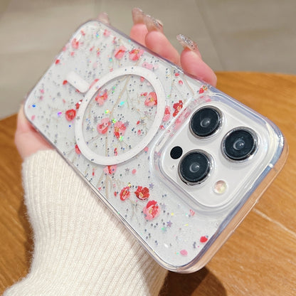 For  iPhone 13 Spring Garden MagSafe TPU Phone Case(F04 French Flowers) - iPhone 13 Cases by buy2fix | Online Shopping UK | buy2fix