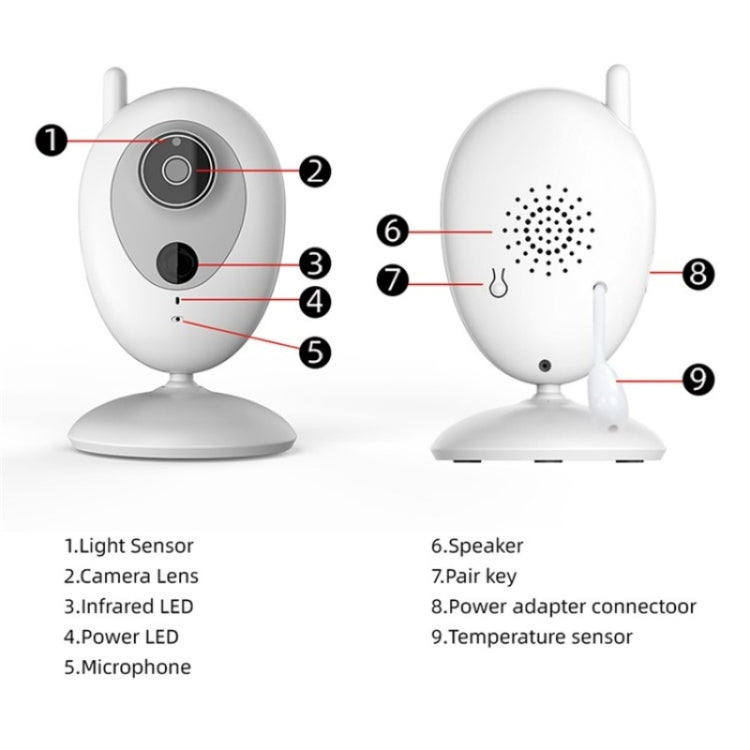 R306 Room Temperature Monitor Intercom Camera 2.0-inch Night Vision Wireless Baby Monitor(UK Plug) - Baby Monitor by buy2fix | Online Shopping UK | buy2fix