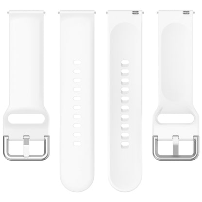 For Xiaomi Watch 2 Solid Color Metal Silver Buckle Silicone Watch Band, Size: L(White) - Watch Bands by buy2fix | Online Shopping UK | buy2fix