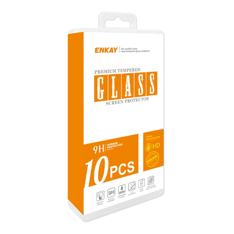 For OPPO A17 4G 10pcs ENKAY Full Glue High Aluminum-silicon Tempered Glass Film - OPPO Tempered Glass by ENKAY | Online Shopping UK | buy2fix