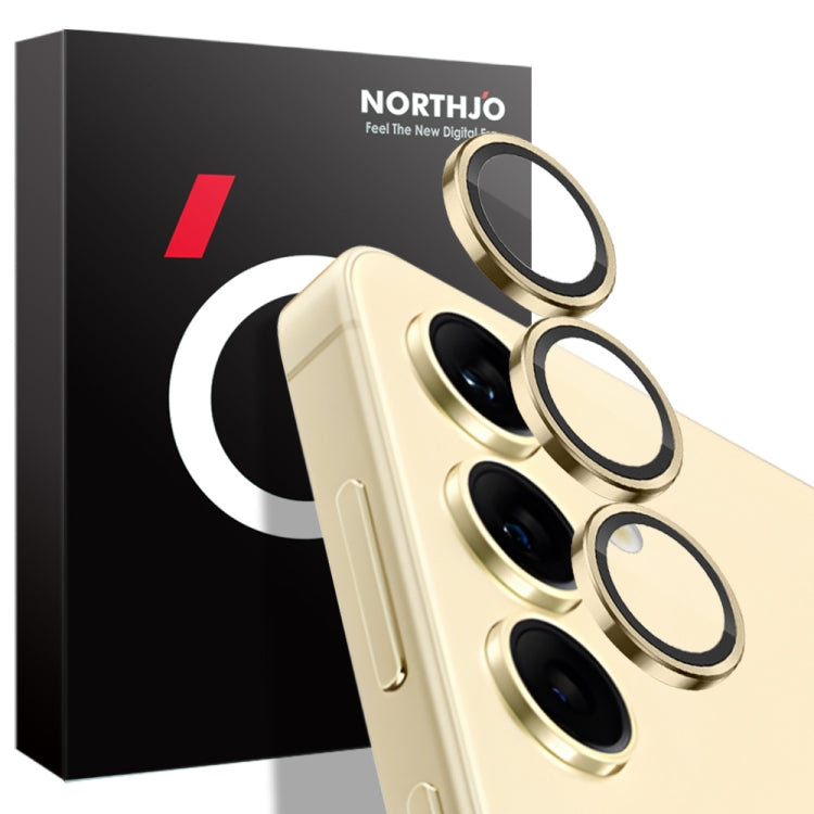 For Samsung Galaxy S24+ 5G NORTHJO Camera LensCD Vein Metal Ring Tempered Glass Film(Gold) - Galaxy S24+ 5G Tempered Glass by NORTHJO | Online Shopping UK | buy2fix