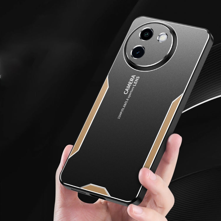 For vivo V30e Blade Series TPU Hybrid Metal Phone Case(Gold) - vivo Cases by buy2fix | Online Shopping UK | buy2fix
