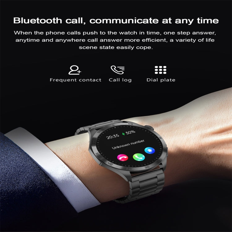 ET485 1.43 inch Color Screen Smart Watch Steel Strap, Support Bluetooth Call / ECG(Silver) - Smart Watches by buy2fix | Online Shopping UK | buy2fix