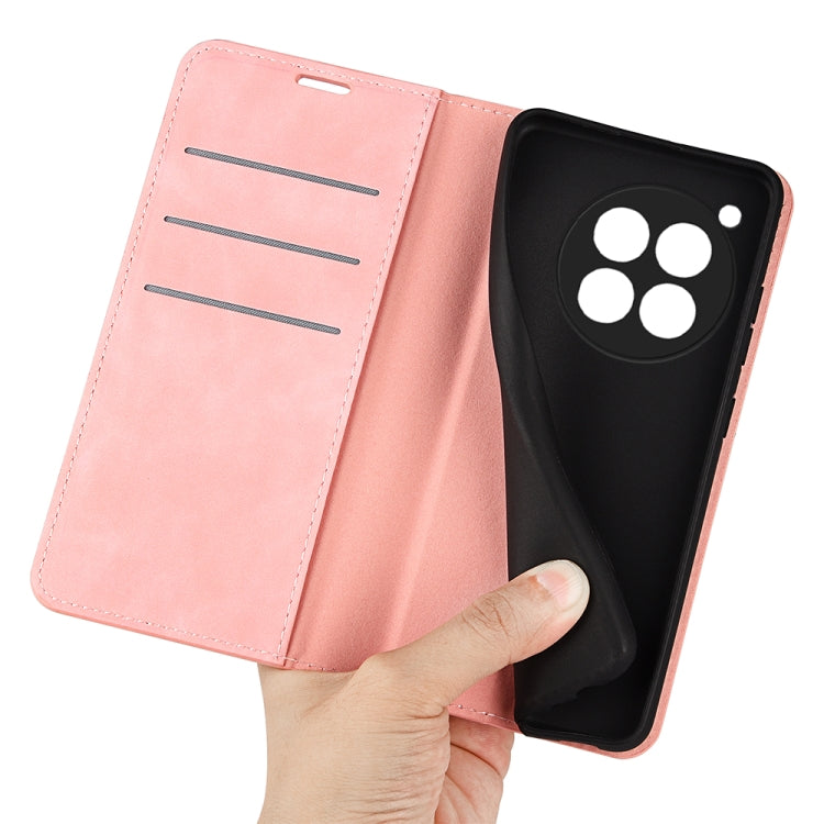 For OnePlus 12 Retro-skin Magnetic Suction Leather Phone Case(Pink) - OnePlus Cases by buy2fix | Online Shopping UK | buy2fix