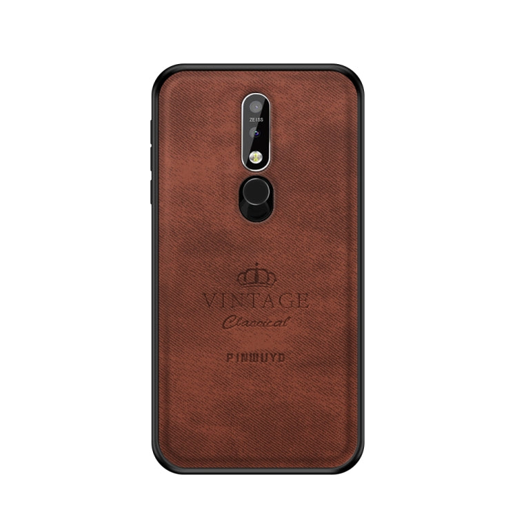 PINWUYO Shockproof Waterproof Full Coverage PC + TPU + Skin Protective Case for Nokia 7.1 (2018)(Brown) - Nokia Cases by buy2fix | Online Shopping UK | buy2fix