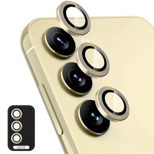 For Samsung Galaxy S24 FE 5G ENKAY Hat-Prince 9H Rear Camera Lens Aluminium Alloy Tempered Glass Film(Golden) - Galaxy Tempered Glass by ENKAY | Online Shopping UK | buy2fix