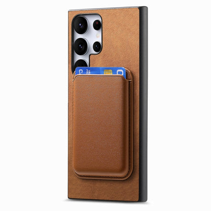 For Samsung Galaxy S25 Ultra 5G Retro Magsafe Card Bag PU Back Cover Phone Case(Brown) - Galaxy S25 Ultra 5G Cases by buy2fix | Online Shopping UK | buy2fix