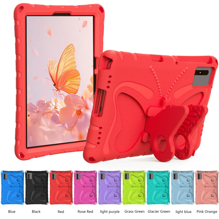 For Samsung Galaxy Tab S9 FE X510 Butterfly Bracket EVA Shockproof Tablet Case(Red) - Galaxy Tab S9 FE by buy2fix | Online Shopping UK | buy2fix