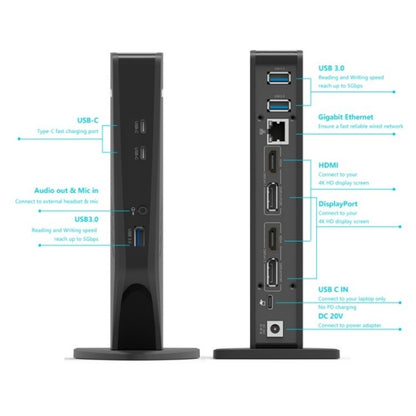 WAVLINK WL-UG69DK5 Laptop Dual 5K / 4K 60Hz Monitor Adapter USB 3.0 Docking Station, Plug:AU Plug - Cable & Adapters by WAVLINK | Online Shopping UK | buy2fix