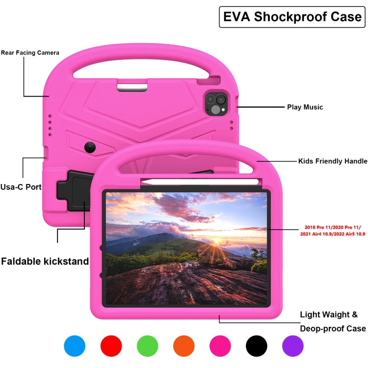 For iPad Pro 11 2024 Sparrow Style Shockproof Kickstand EVA Tablet Case(Rose Red) - iPad Pro 11 2024 Cases by buy2fix | Online Shopping UK | buy2fix