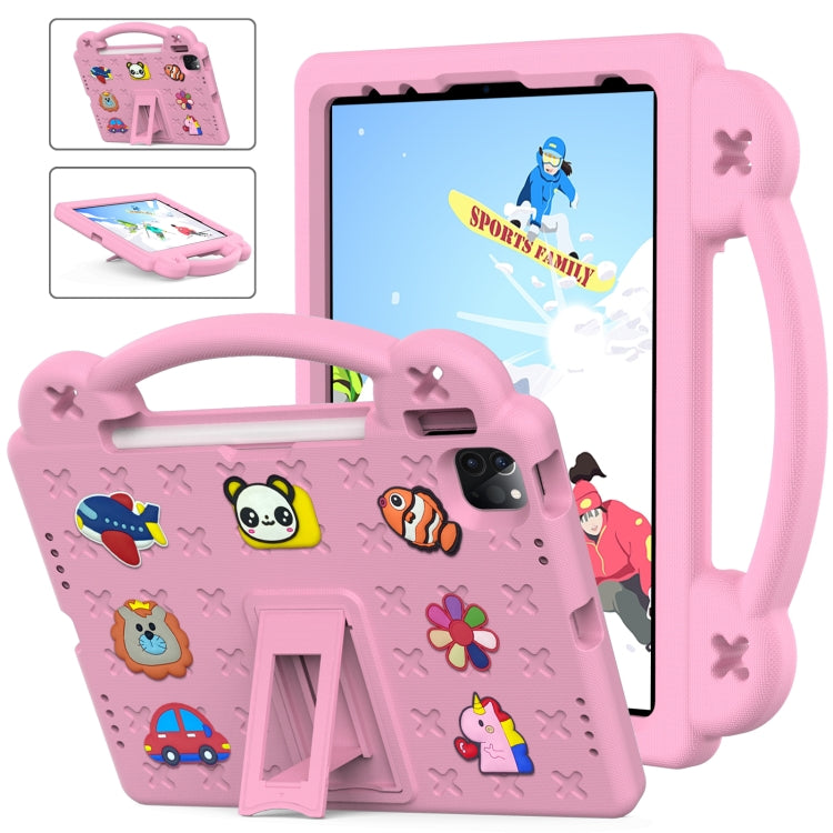 For iPad Air 11 2024 Handle Kickstand Children EVA Shockproof Tablet Case(Pink) - iPad Air 11 2024 Cases by buy2fix | Online Shopping UK | buy2fix