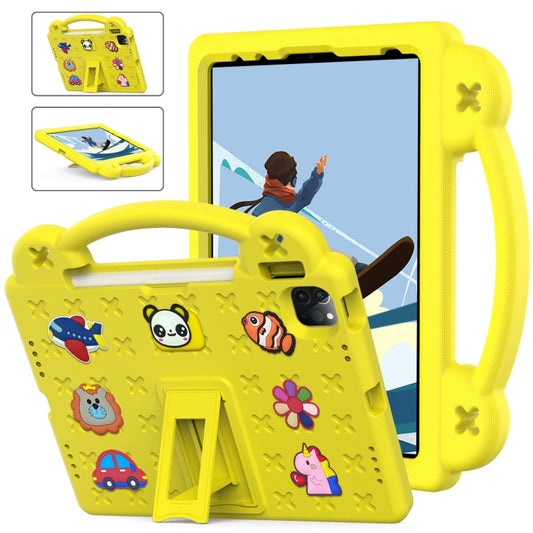 For iPad Air 11 2024 Handle Kickstand Children EVA Shockproof Tablet Case(Yellow) - iPad Air 11 2024 Cases by buy2fix | Online Shopping UK | buy2fix