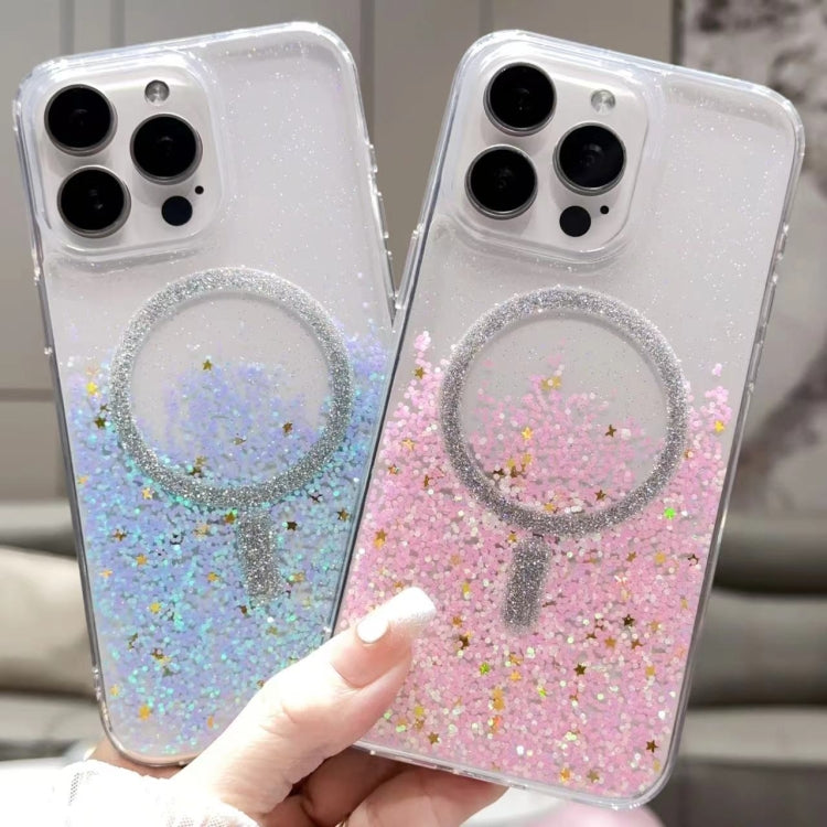 For iPhone 14 Pro Gradient Glitter MagSafe PC Hybrid TPU Phone Case(Gradient Silver) - iPhone 14 Pro Cases by buy2fix | Online Shopping UK | buy2fix