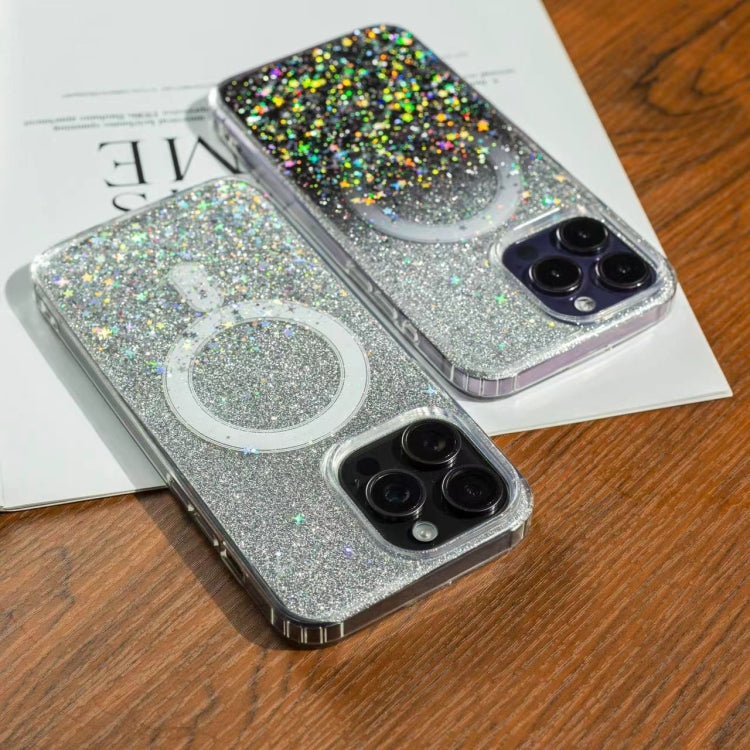 For iPhone 14 Plus Gradient Glitter Starry MagSafe Phone Case(Gradient Green) - iPhone 14 Plus Cases by buy2fix | Online Shopping UK | buy2fix