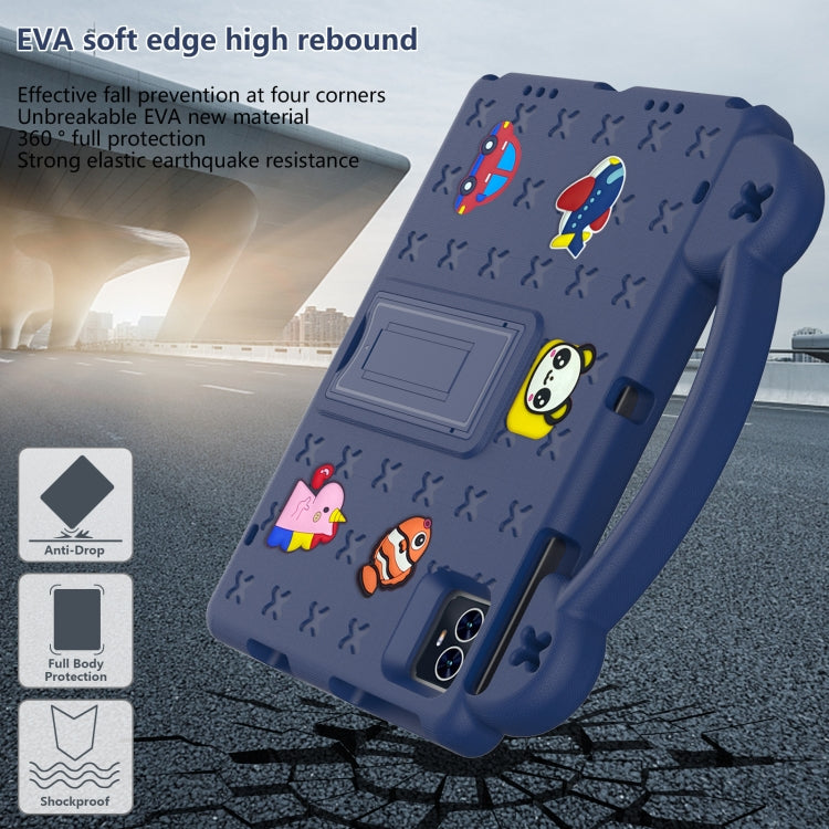 For Walmart ONN 10.1 Gen4 2024 Handle Kickstand Children EVA Shockproof Tablet Case(Navy Blue) - Others by buy2fix | Online Shopping UK | buy2fix