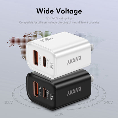 ENKAY FC-001 45W USB-A + USB-C / Type-C Dual Ports Quick Charger, US Plug(Yellow) - USB Charger by ENKAY | Online Shopping UK | buy2fix