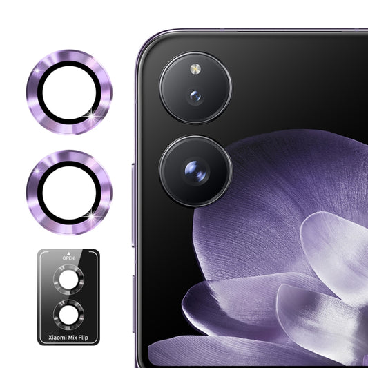 For Xiaomi Mix Flip ENKAY 9H Rear Lens Aluminium Alloy Tempered Glass Film(Purple) - Mix Flip Tempered Glass by ENKAY | Online Shopping UK | buy2fix