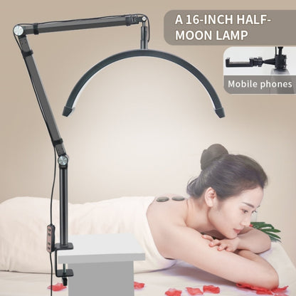 HD-M3X Pro 16 inch Adjustable Brightness Beauty Light Half Moon Light Eyelash Tech Lamp, Plug:UK Plug(Black) - Selfie Light by buy2fix | Online Shopping UK | buy2fix