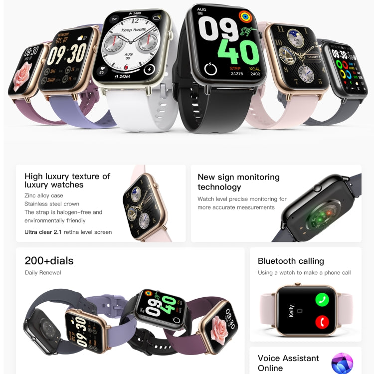 Q19 Max 2.1 inch HD Screen Waterproof Sports Business Smart Watch(White) - Smart Watches by buy2fix | Online Shopping UK | buy2fix