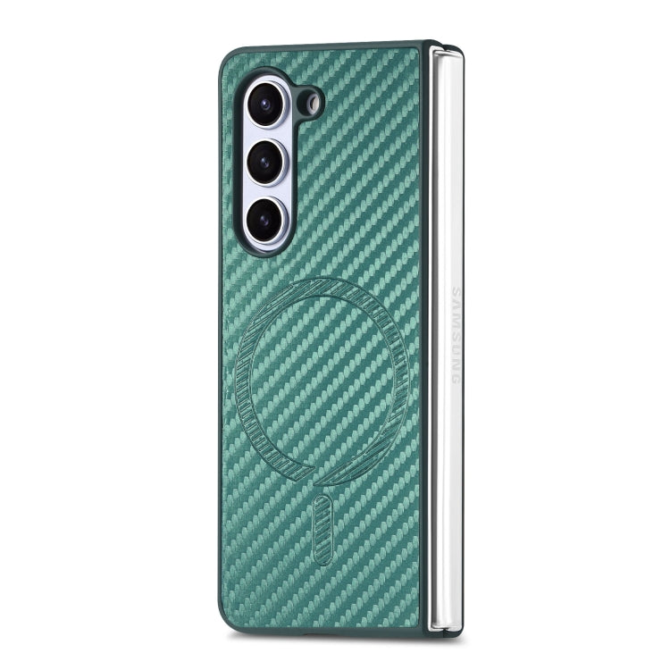 For Samsung Galaxy Z Fold6 Carbon Fiber Magsafe Phone Case(Green) - Galaxy Z Flip6 5G Cases by buy2fix | Online Shopping UK | buy2fix