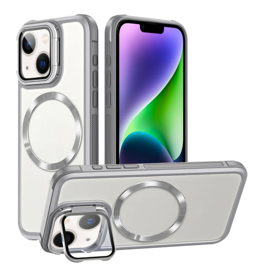 For iPhone 14 Magsafe CD-grain Acrylic Hybrid TPU Phone Case(White) - iPhone 14 Cases by buy2fix | Online Shopping UK | buy2fix