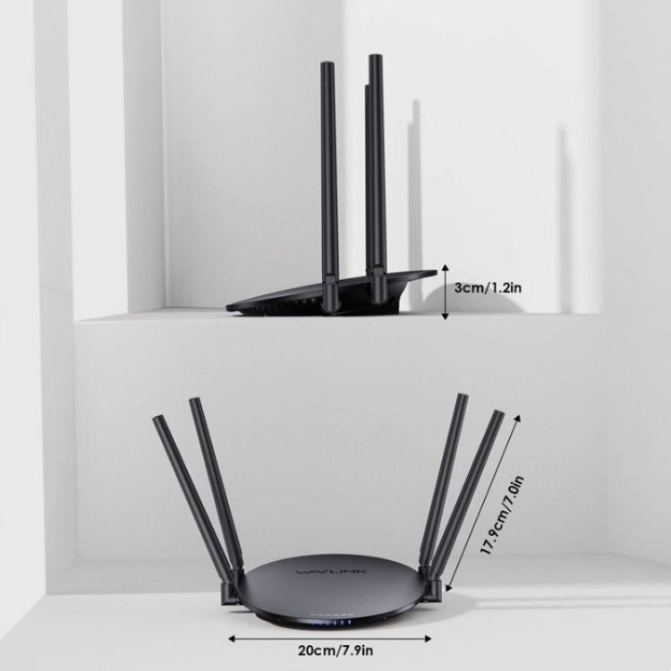 WAVLINK WN530G3 4x 5dBi Foldable Antenna AC1200 Dual Band Wireless Repeater Router, Plug:EU Plug - Wireless Routers by WAVLINK | Online Shopping UK | buy2fix