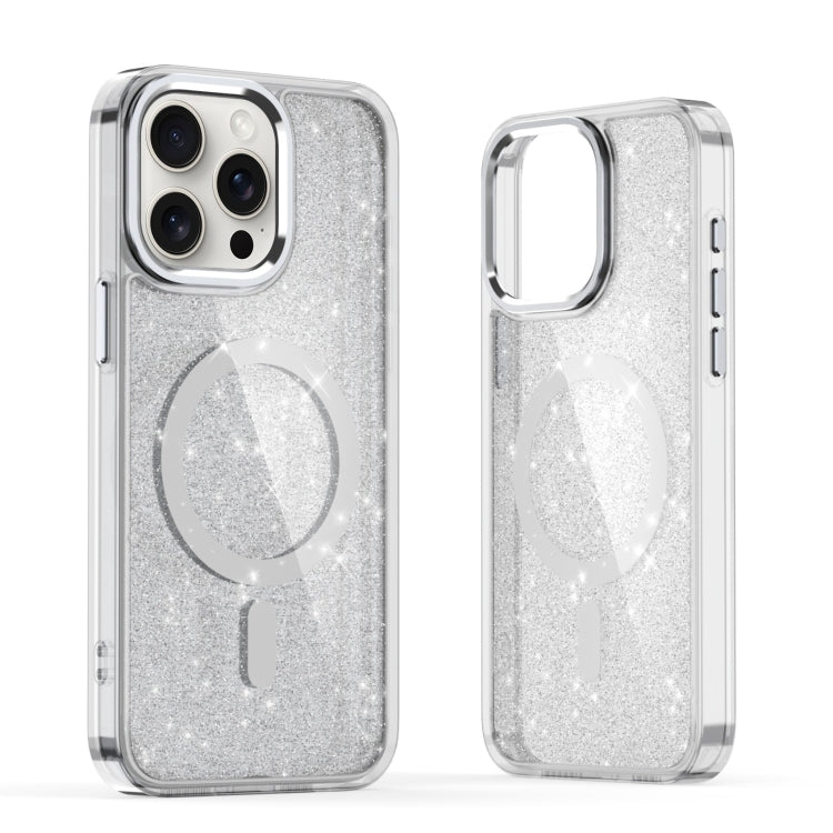 For iPhone 15 Pro Glitter MagSafe Shockproof Phone Case(Grey) - iPhone 15 Pro Cases by buy2fix | Online Shopping UK | buy2fix