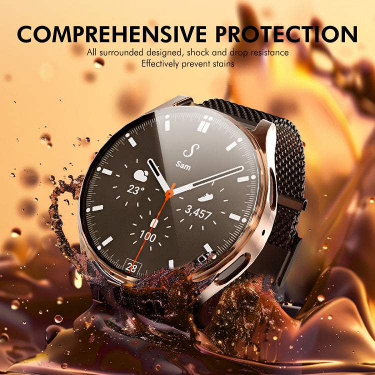 For Samsung Galaxy Watch7 44mm ENKAY Hat-Prince Full Coverage Electroplated Soft TPU Case with Screen Protection(Transparent) - Watch Cases by ENKAY | Online Shopping UK | buy2fix