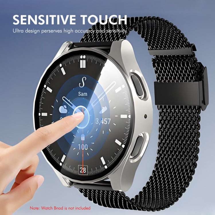 For Samsung Galaxy Watch7 40mm ENKAY Hat-Prince Full Coverage PC + Tempered Glass Film Integrated Watch Case(Gun Metal) - Watch Cases by ENKAY | Online Shopping UK | buy2fix