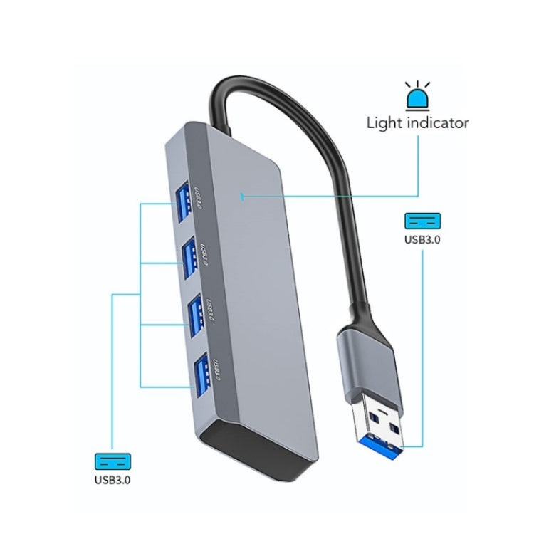 ADS-305A Aluminum Alloy USB to 4-Ports USB3.0 USB HUB Laptop Adapter Docking Station - USB 3.0 HUB by buy2fix | Online Shopping UK | buy2fix