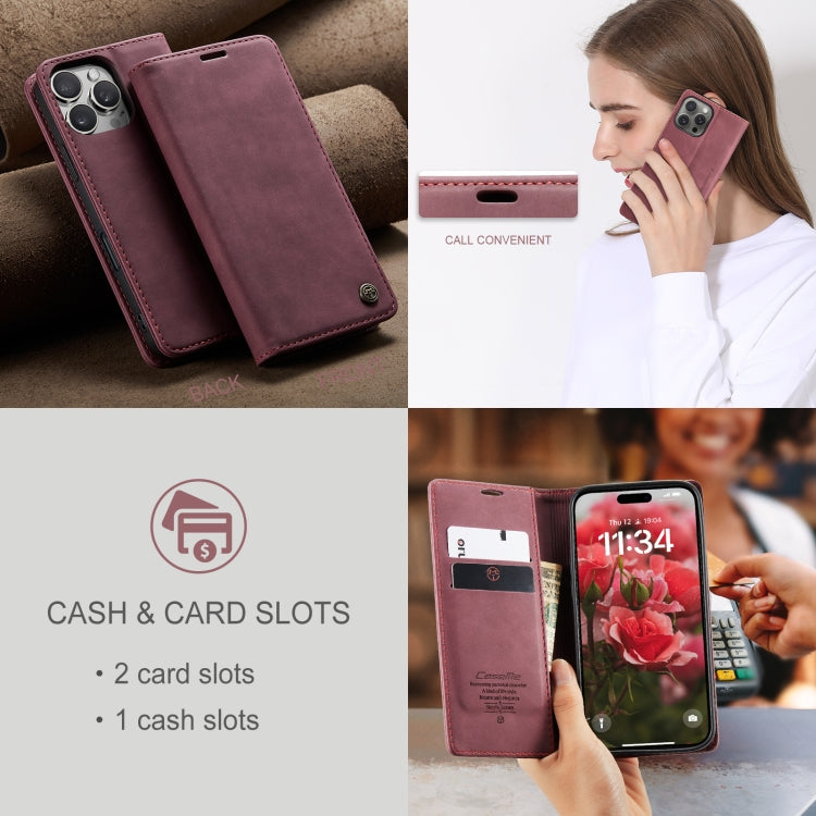 For iPhone 16 Pro CaseMe 013 Multifunctional Horizontal Flip Leather Phone Case(Red) - iPhone 16 Pro Cases by CaseMe | Online Shopping UK | buy2fix