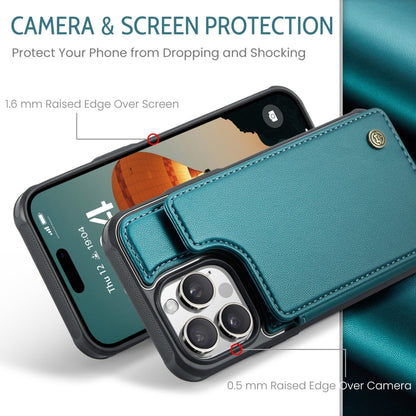 For iPhone 16 Pro Max CaseMe C22 Card Slots Holder RFID Anti-theft Phone Case(Green) - iPhone 16 Pro Max Cases by CaseMe | Online Shopping UK | buy2fix