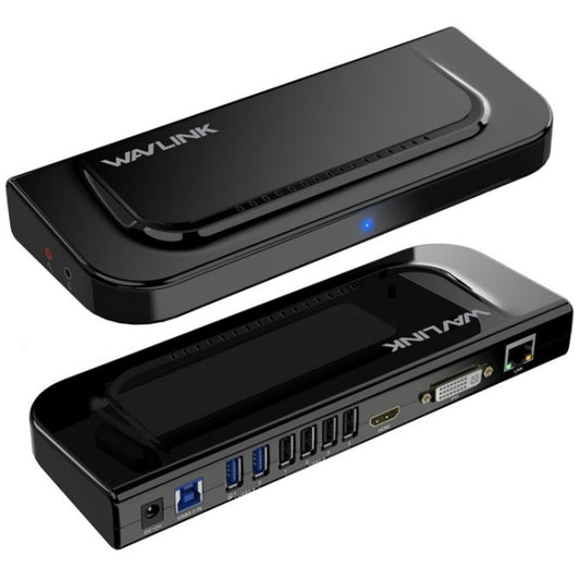 WAVLINK UG49DK4 Universal Laptop Docking Station Dual Monitor Supports DVI / HDMI / VGA(AU Plug) - USB 3.0 HUB by WAVLINK | Online Shopping UK | buy2fix