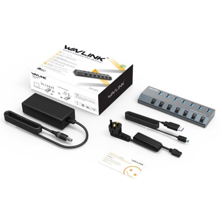 WAVLINK UH3076 5Gbps 7-port USB 3.0 Hub with Independent Switch and LED Indicator(AU Plug) - USB 3.0 HUB by WAVLINK | Online Shopping UK | buy2fix