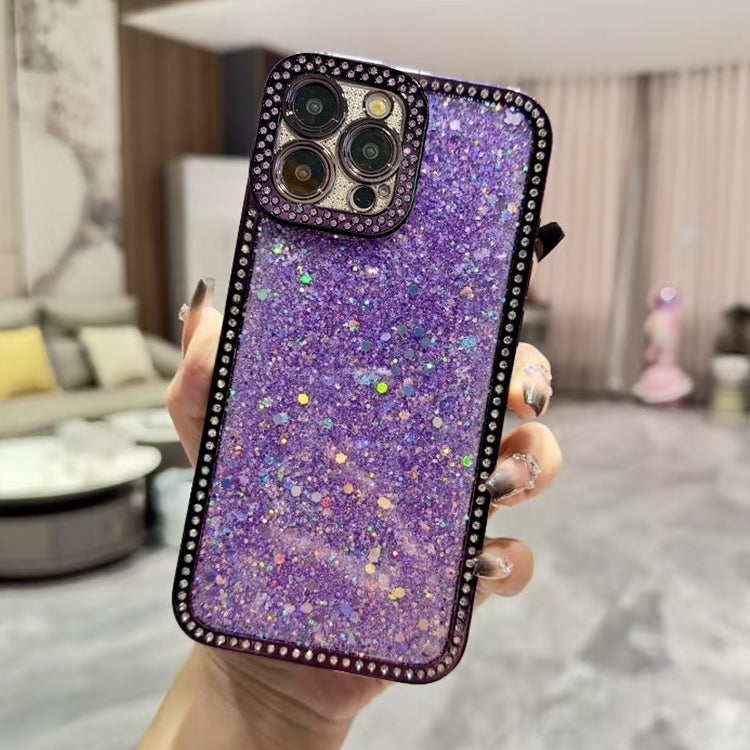 For iPhone 16 Pro Max Diamond Glitter Sequins TPU Phone Case(Purple) - iPhone 16 Pro Max Cases by buy2fix | Online Shopping UK | buy2fix