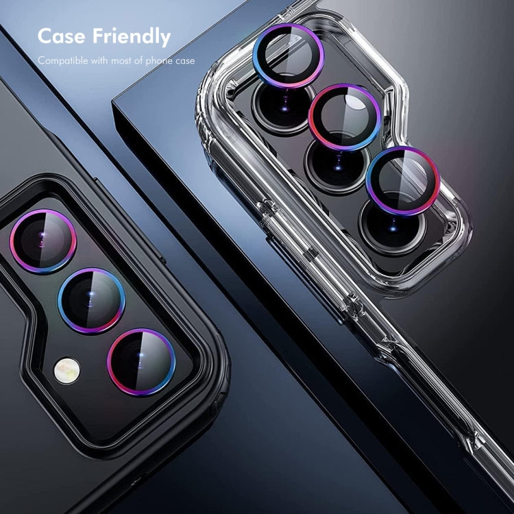 For OPPO Reno12 Global ENKAY Hat-Prince 9H Rear Camera Lens Aluminium Alloy Tempered Glass Film(Colorful) - Reno12 Tempered Glass by ENKAY | Online Shopping UK | buy2fix