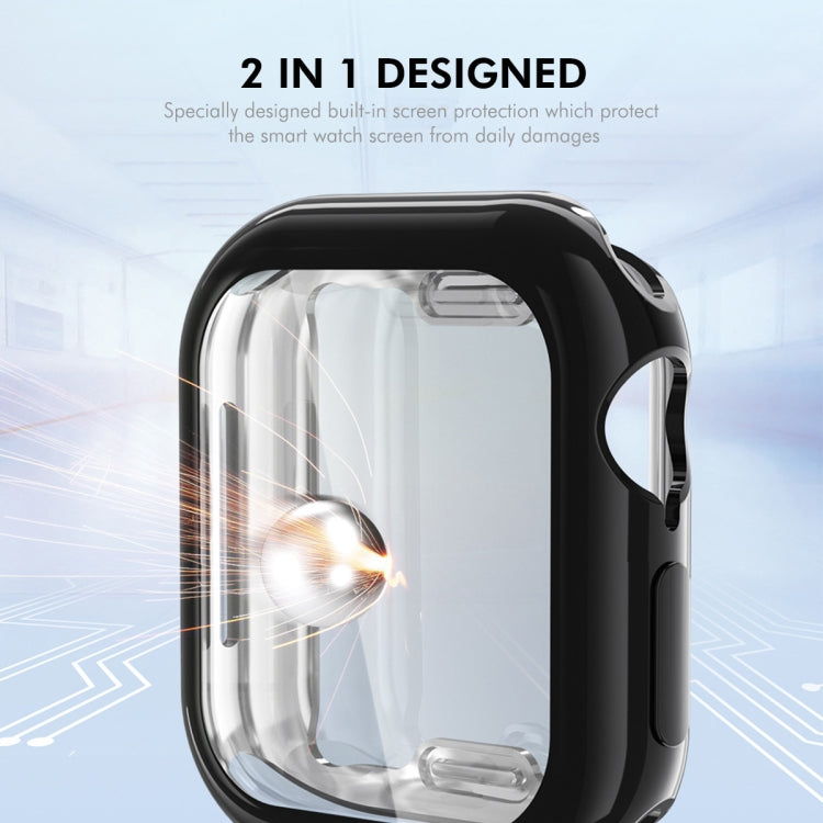 For Apple Watch Series 10 42mm ENKAY Hat-Prince Electroplated Soft TPU Case with Screen Film(Transparent) - Watch Cases by ENKAY | Online Shopping UK | buy2fix