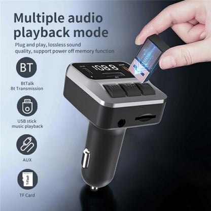 C65 Dual Type-C Port PD 30W Fast Charging Adapter Car Bluetooth FM Transmitter - Car Charger by buy2fix | Online Shopping UK | buy2fix