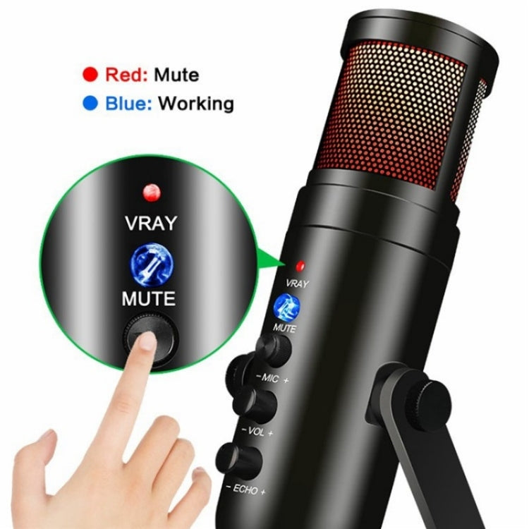 MU900 Max RGB Light E-Sports Gaming Condenser Microphone With Desktop Bracket - Microphone by buy2fix | Online Shopping UK | buy2fix