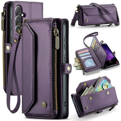 For Samsung Galaxy S24 FE 5G CaseMe C36 Card Slots Zipper Wallet RFID Anti-theft Leather Phone Case(Purple) - Galaxy S24 FE 5G Cases by CaseMe | Online Shopping UK | buy2fix