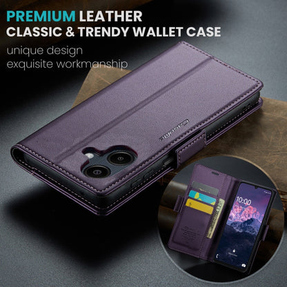 For Samsung Galaxy A06 CaseMe 023 Butterfly Buckle Litchi Texture RFID Anti-theft Leather Phone Case(Purple) - Galaxy Phone Cases by CaseMe | Online Shopping UK | buy2fix